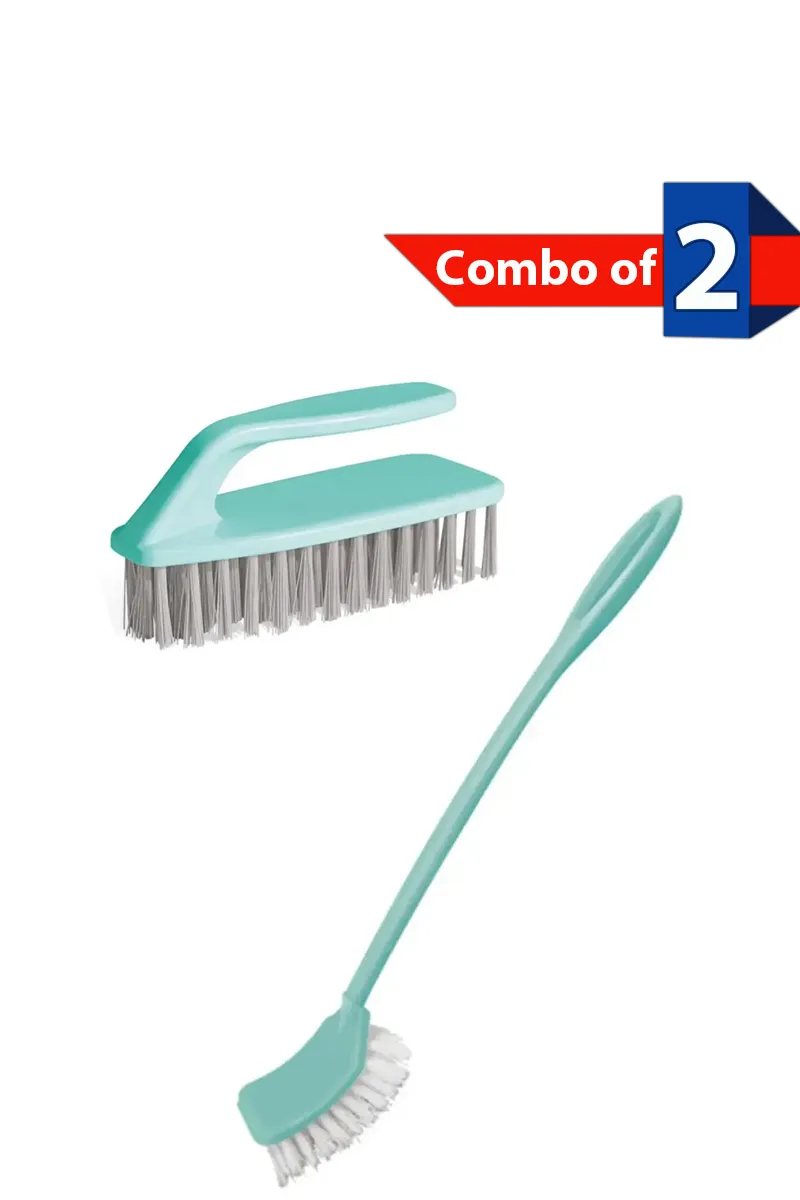 Spotzero Cloth Cleaning Brush and Plastic Toilet Brush - Combo of 2