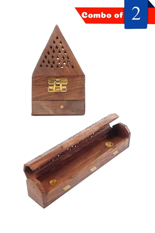 Kalki Wooden Agarbatti Stand - Combo of 2