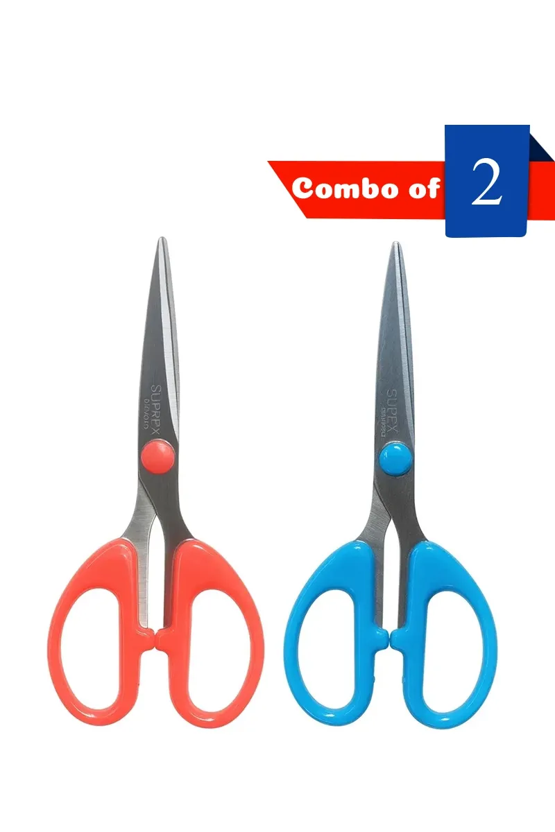 Plastic & Stainless Steel Multipurpose Scissor Set - Combo of 2