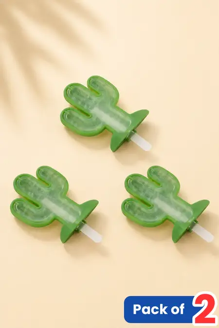 Plastic Ice Cream Mould, Green - Pack of 3