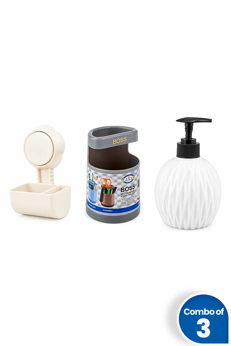 Plastic Bathroom Utility Pack - Combo of 3