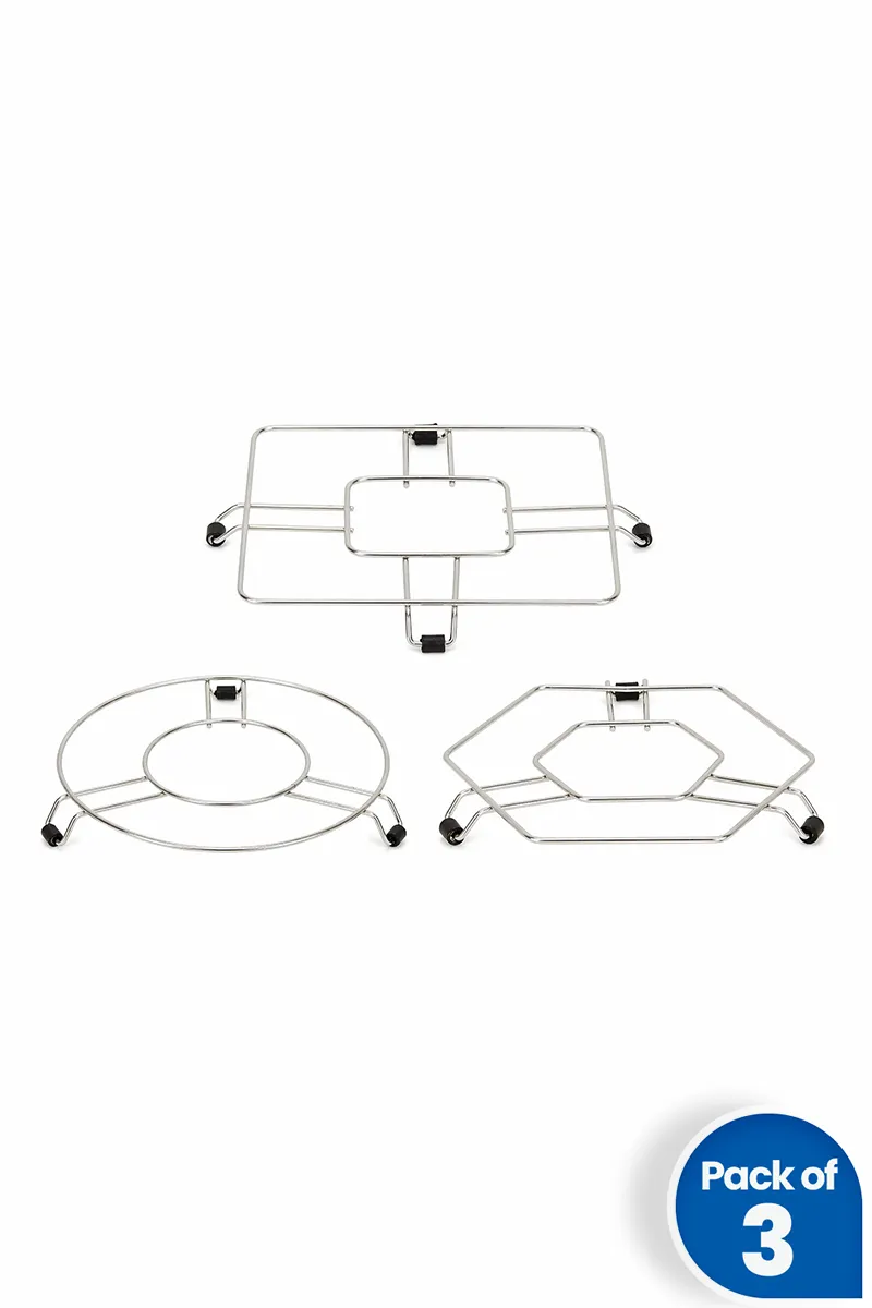 Stainless Steel Hot Pot Stand Set - Pack of 3