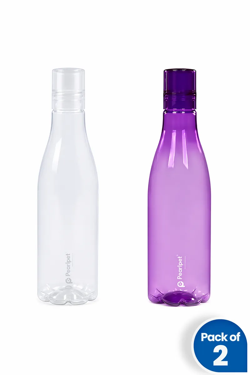 Pearlpet Plastic Throttle Water Bottle, 1000 ml - Pack of 2