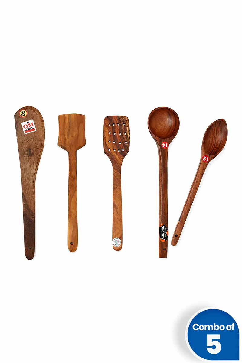 Wooden Ladle Set - Combo of 5