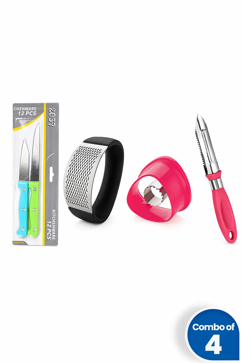 Stainless Steel & Plastic Kitchen Chopper Set - Combo of 4