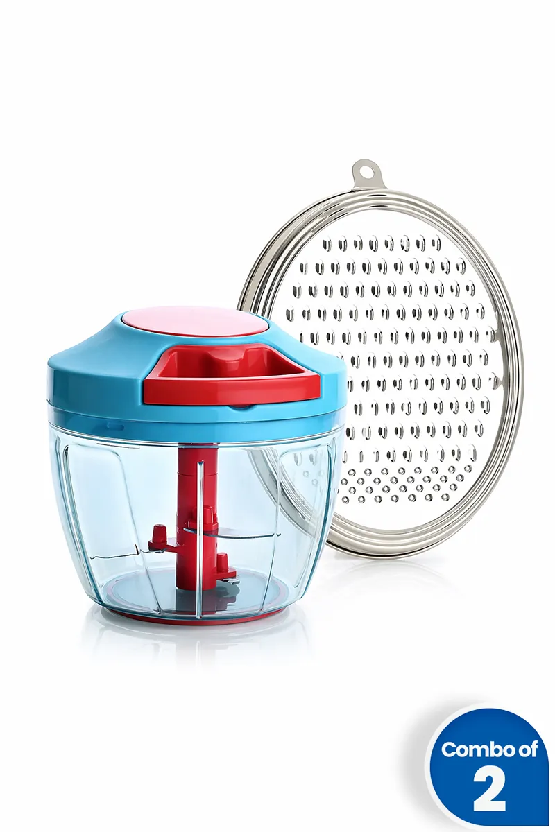 Plastic & Stainless Steel Chopper and Grater - Combo of 2