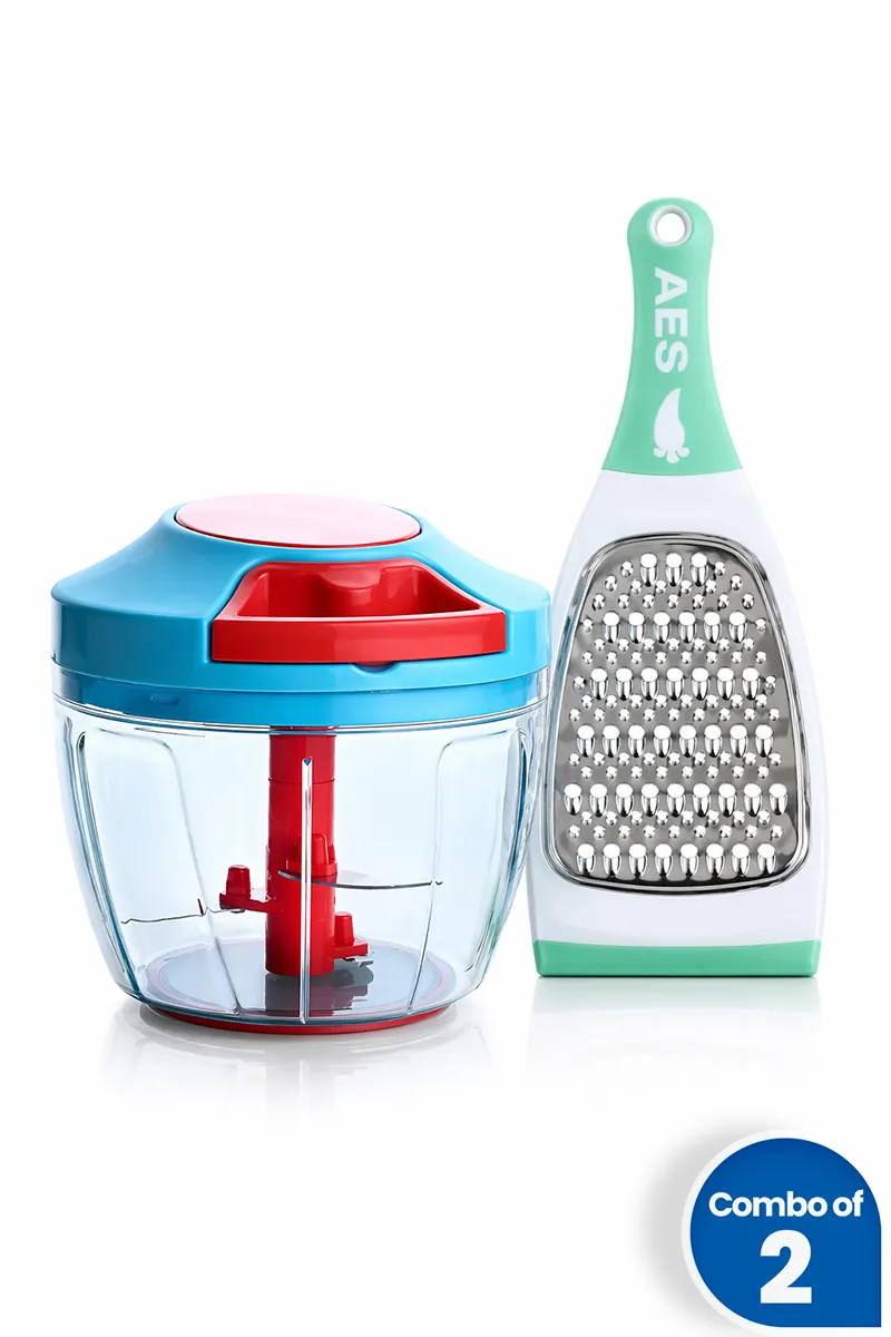 Plastic & Stainless Steel Chopper and Grater - Combo of 2
