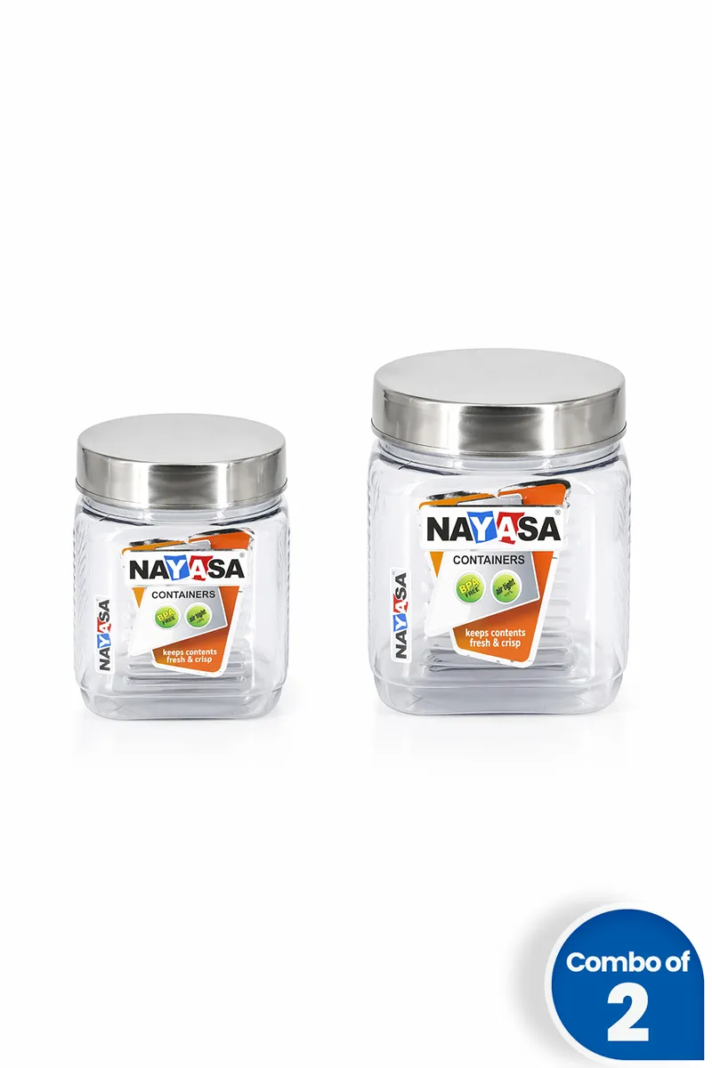 Nayasa Plastic Container, 1000 & 1500 ML - Combo of 2