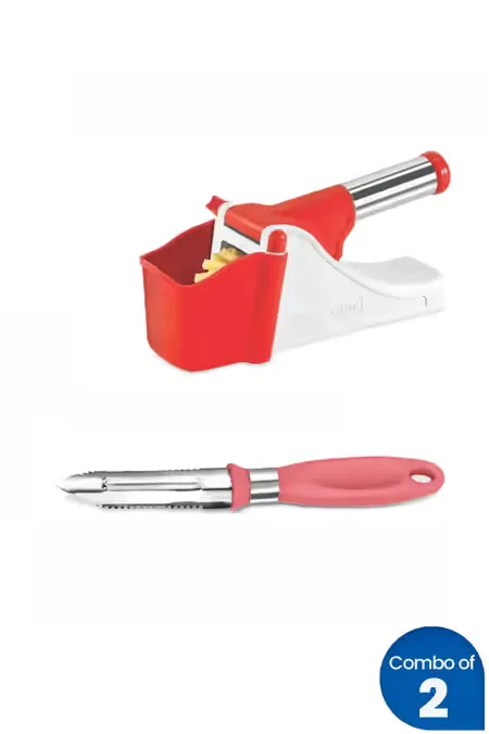 Plastic & Stainless Steel Cutter and Peeler - Combo of 2