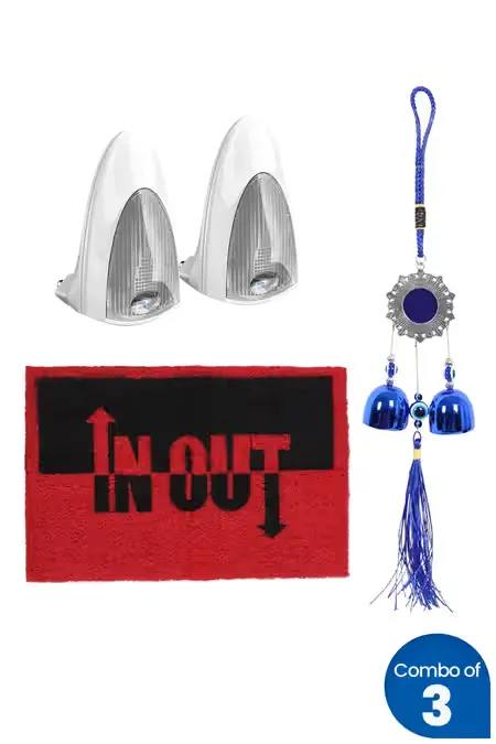 Doormat, Night Lamp and Wind Chime - Combo of 3