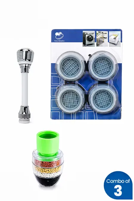 Faucet Filter, Water Filter and Anti Vibration Pad - Combo of 3