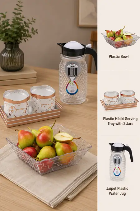 Kitchen Essentials, Bowl, Serving Tray and Water Jug - Combo of 3
