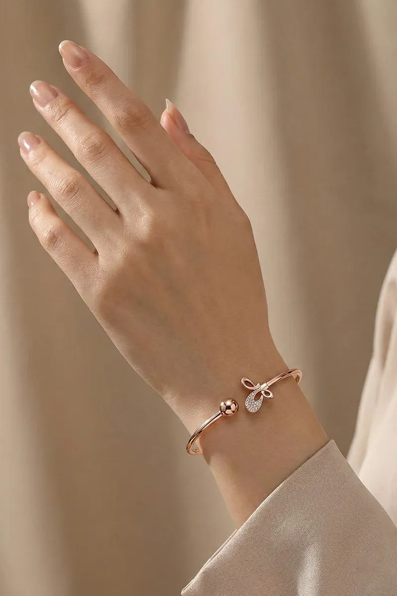 Rose Gold Plated Butterfly Kada Bracelet for Women & Girls JWBR000025ROSGOL