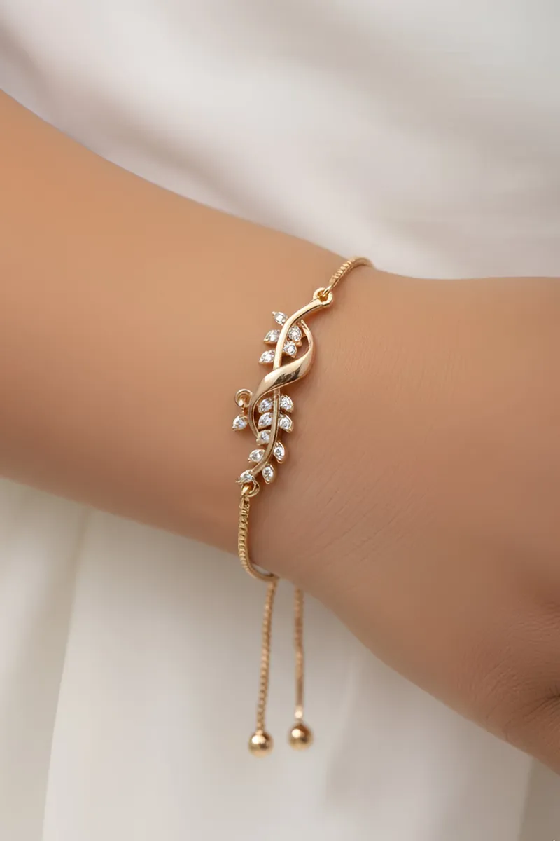 Gold Leaf Vine Bracelet for Little Girls