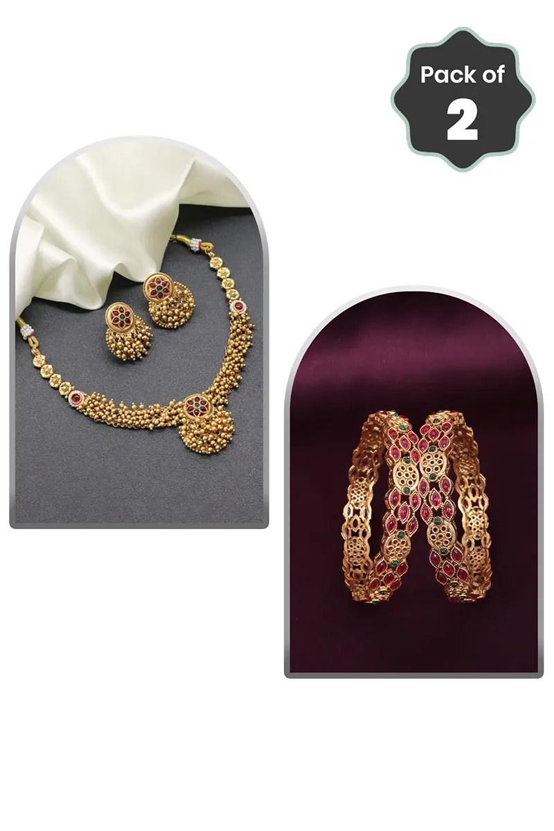 Ethnic Necklace & Bangle for Women – Combo of 2