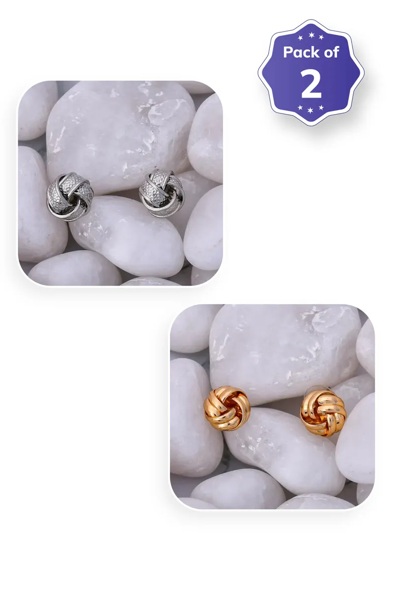 Croissant Bun Design Stud Earrings for Girls - Pack of 2