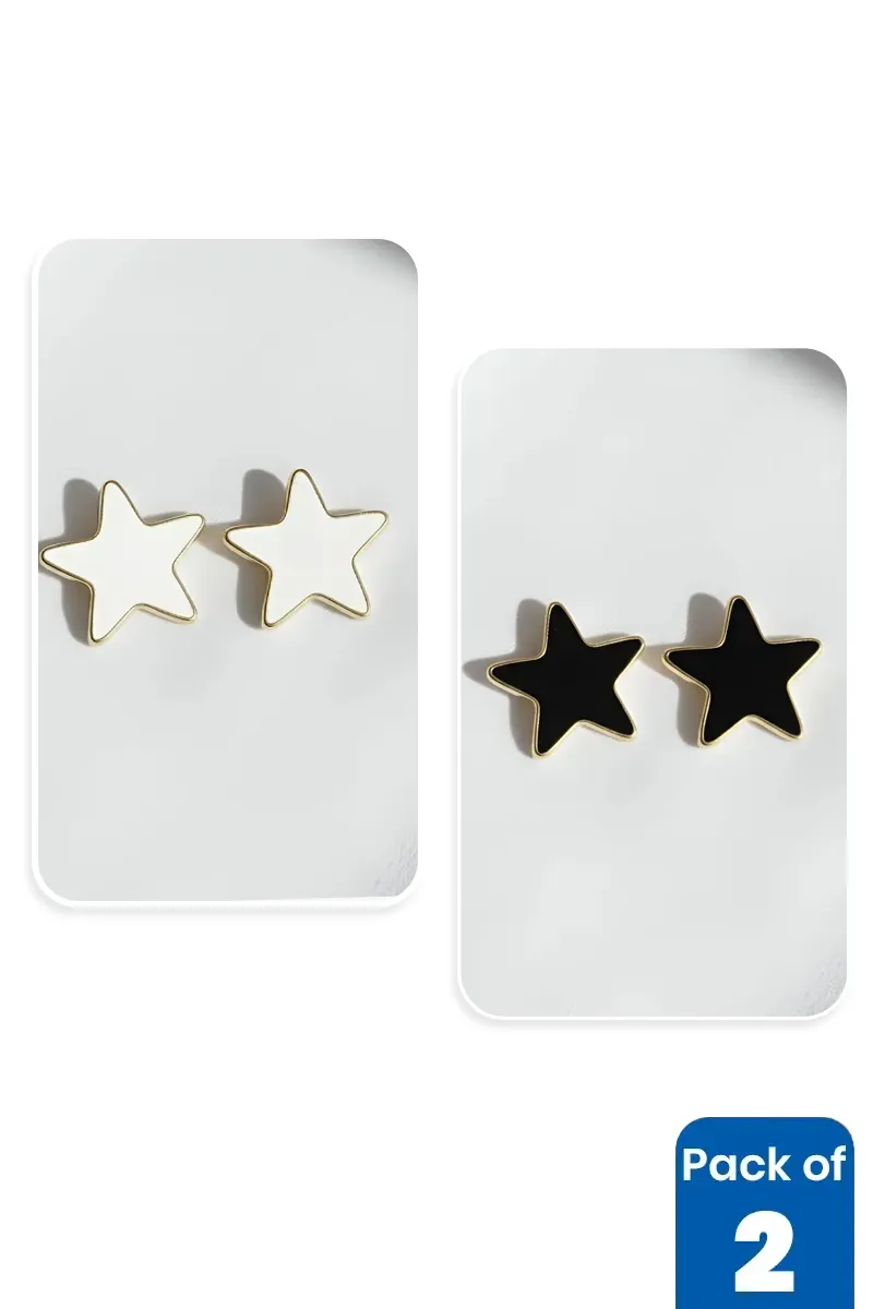 Star Shape Stud Earrings for Girls - Pack of 2