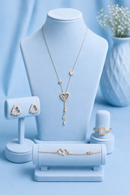 Women's Fashion Jewellery Combo - Pack of 4 (Necklace, Earrings, Bracelet & Ring)