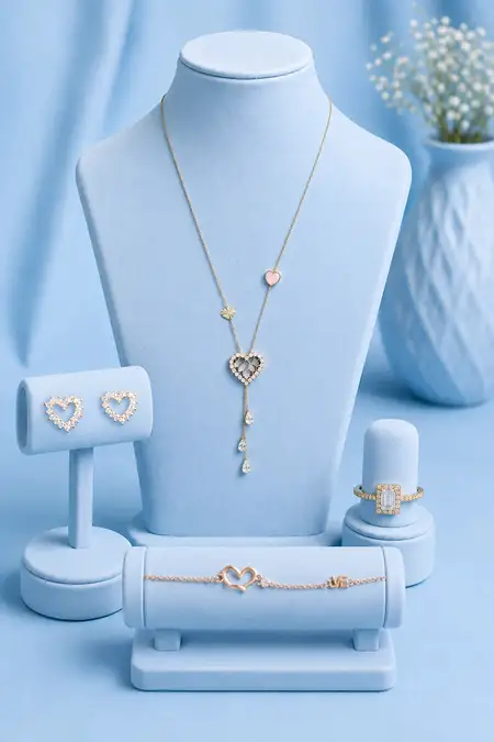 Women's Fashion Jewellery Combo - Pack of 4 (Necklace, Earrings, Bracelet & Ring)