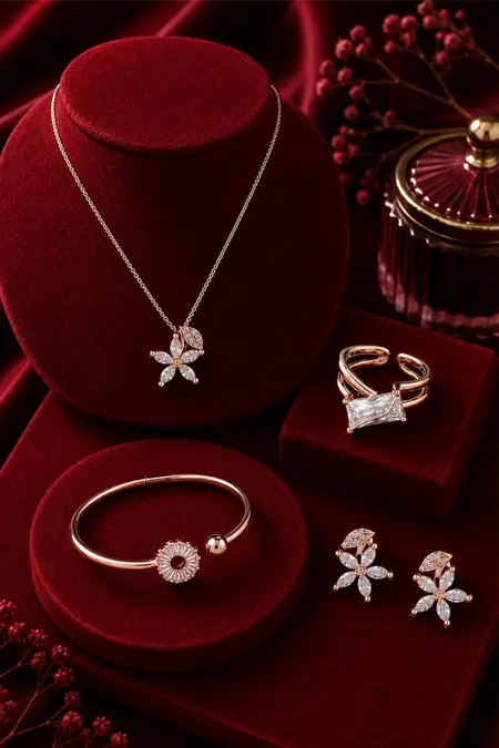 Women's Fashion Jewellery Combo - Pack of 3 (Necklace, Earrings, Big Kada & Bracelet)