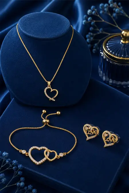 Women's Fashion Jewellery Combo - Pack of 3 (Necklace, Bracelet & Earrings)