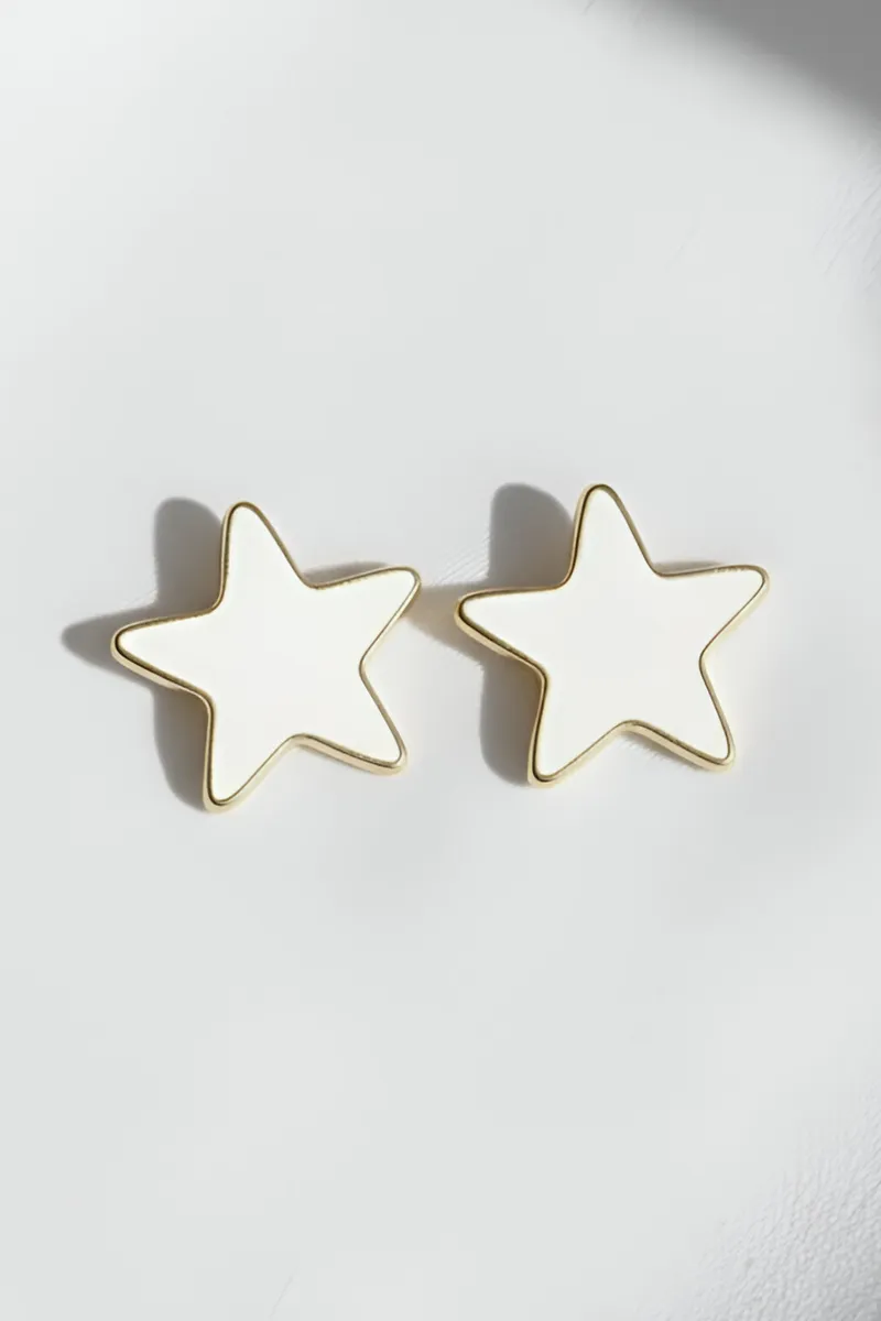 Star Shape Stud Earrings for Girls JWE0000020WHI