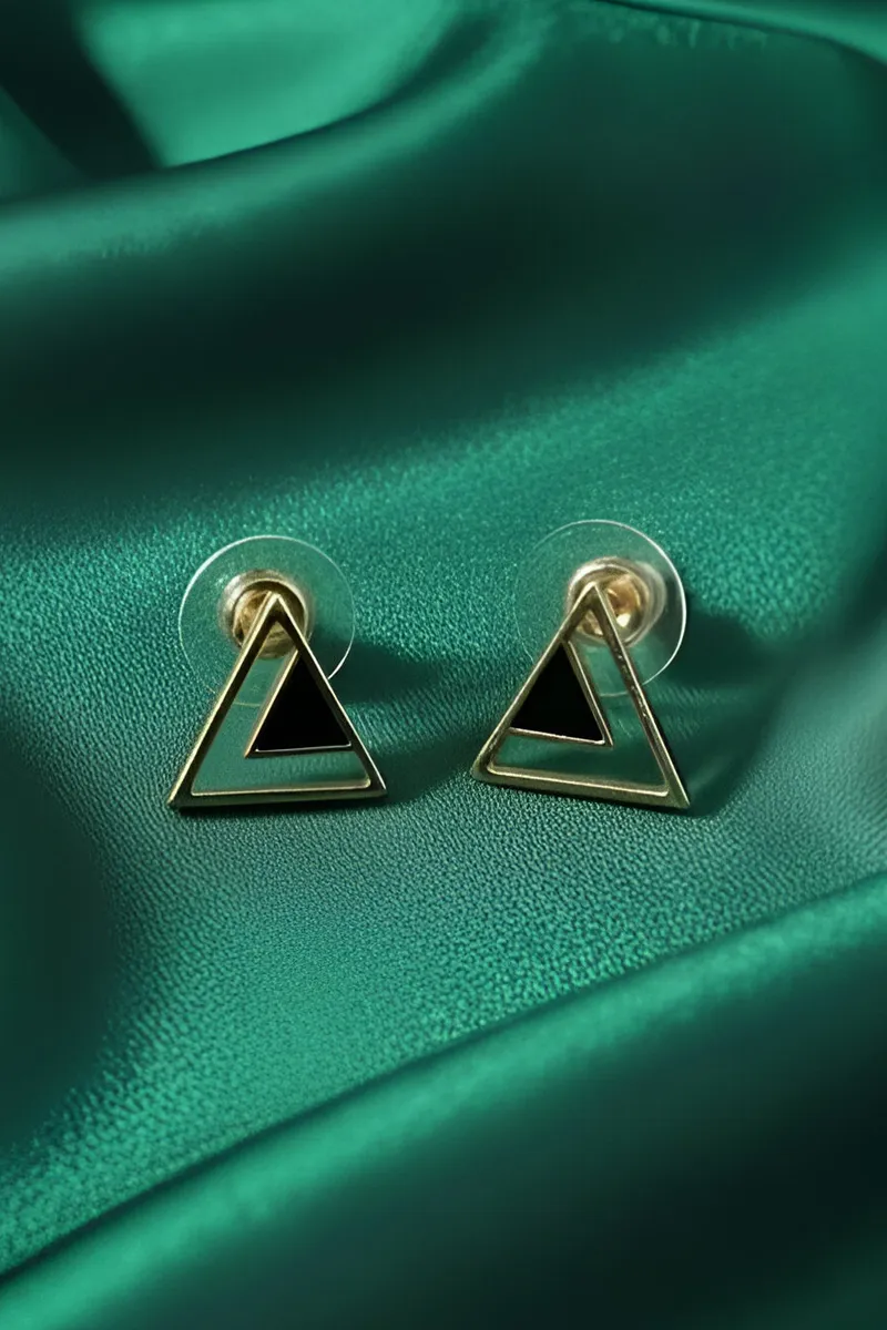 Triangle Shape Stud Earrings for Girls JWE0000022BLA