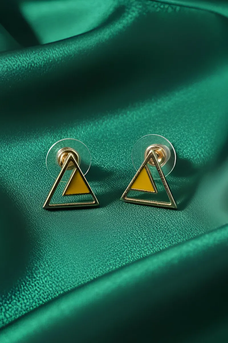 Triangle Shape Stud Earrings for Girls