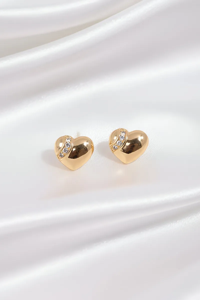 Heart Shape Stud Earrings JWE0000039GOL