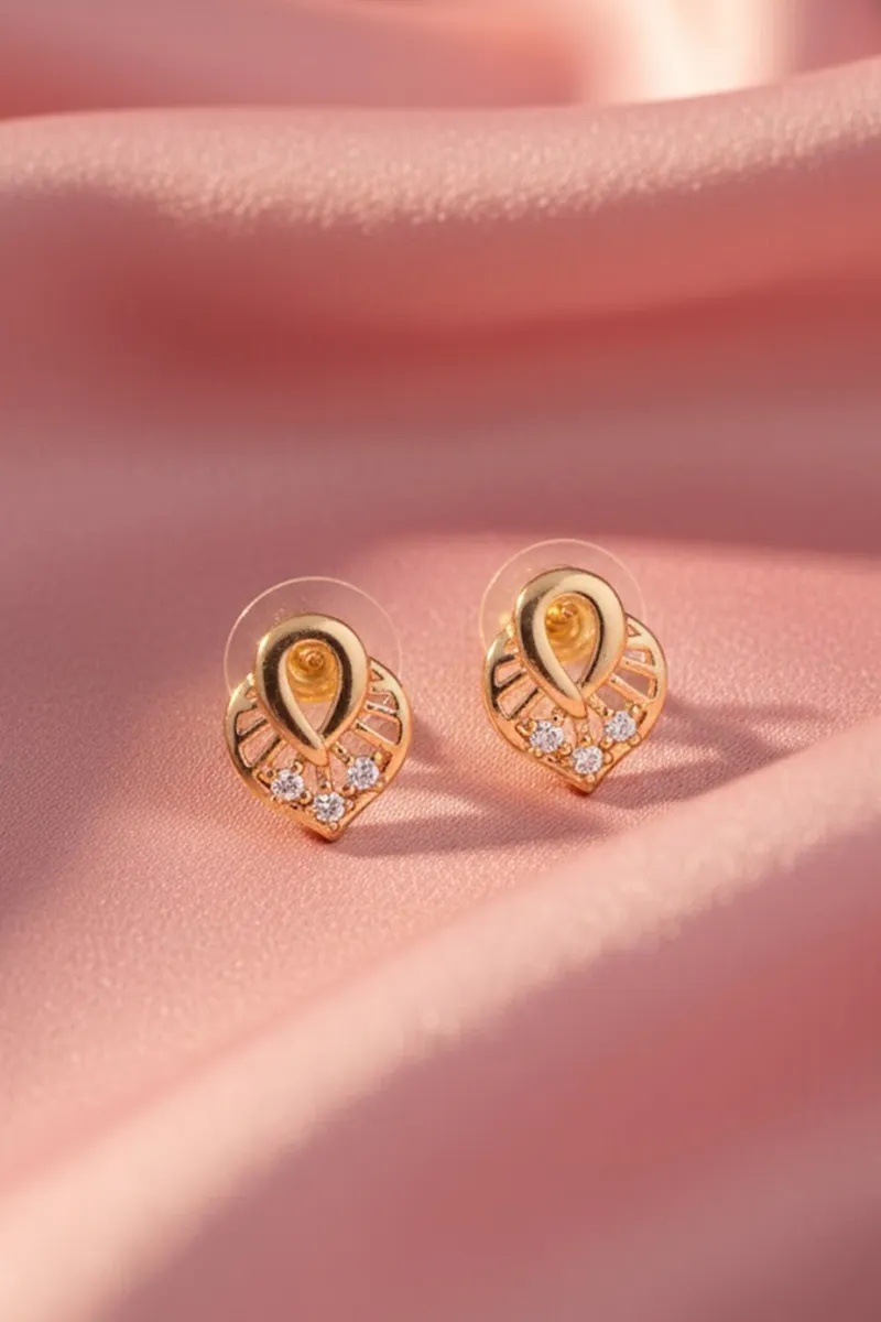 Leaf Shape Stud Earrings JWE0000043GOL