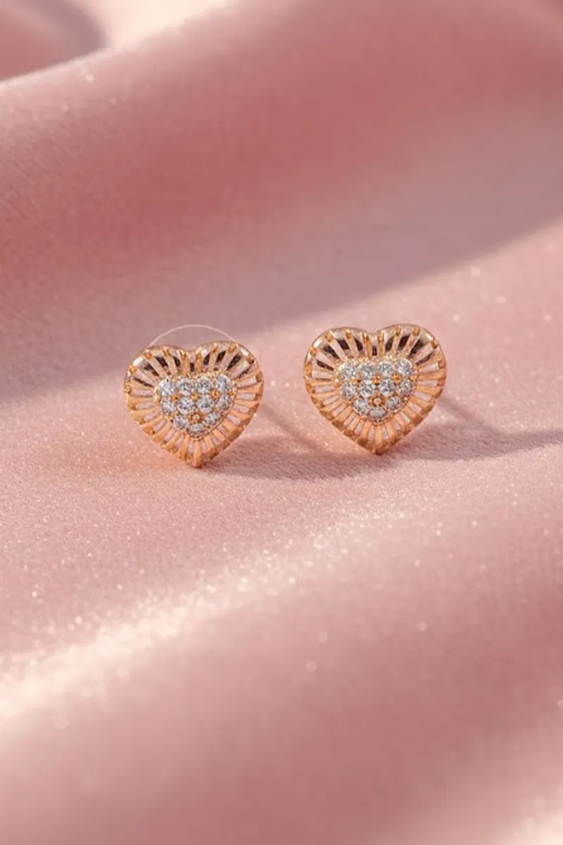 Heart Shape Stud Earrings for Women & Girls JWE0000051GOL