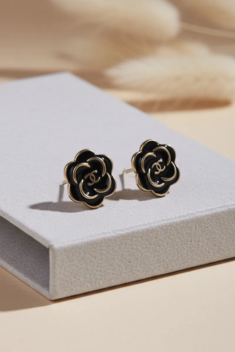 Rose Shape Stud Earrings for Girls JWE000006BLA
