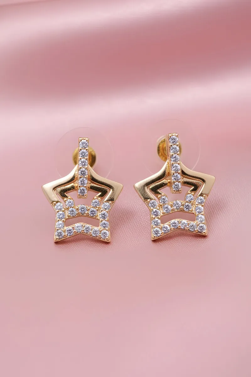 Gold Star Stud Earrings for Women & Girls JWE0000085GOL