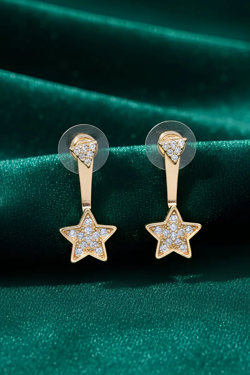 Gold Star Drop Earrings for Women & Girls JWE0000091GOL