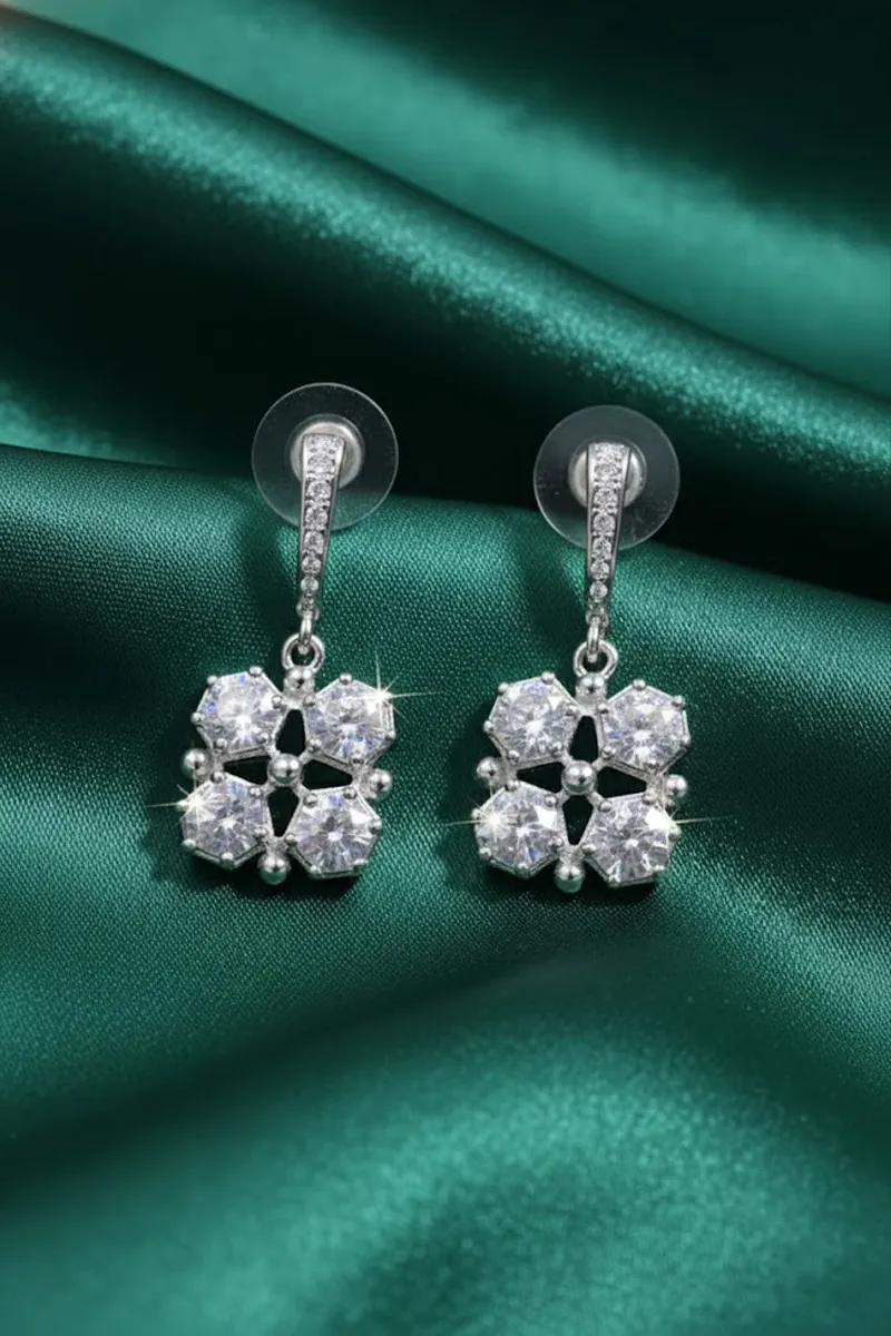 Silver Square Drop Earrings for Women & Gilrs JWE0000100SIL