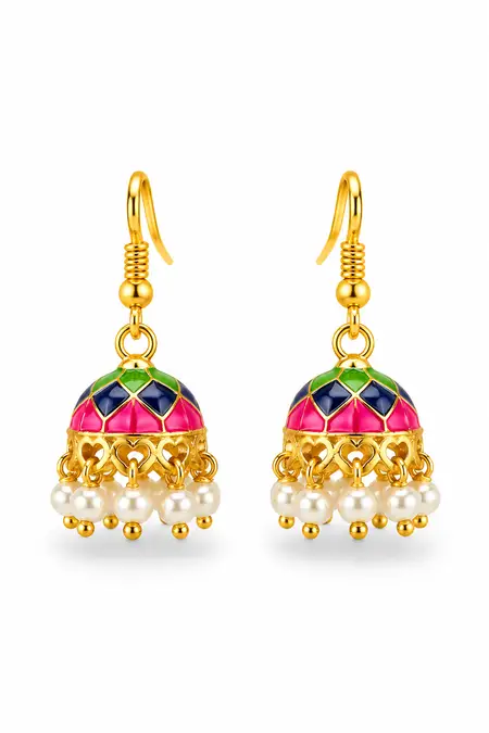 Meenakari Jhumki Earrings for Women