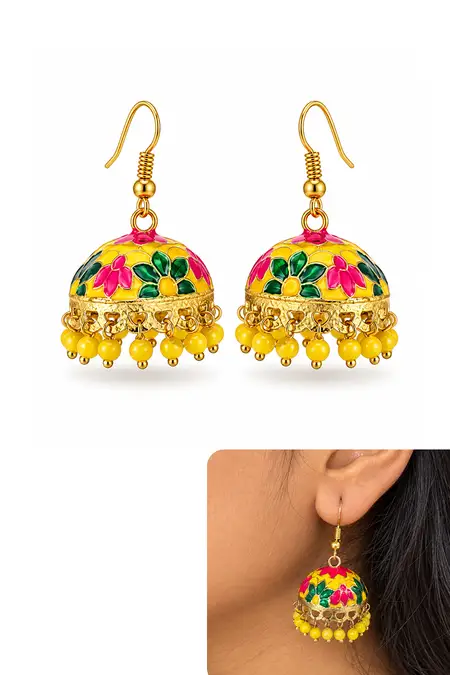 Meenakari Jhumki Earrings for Women