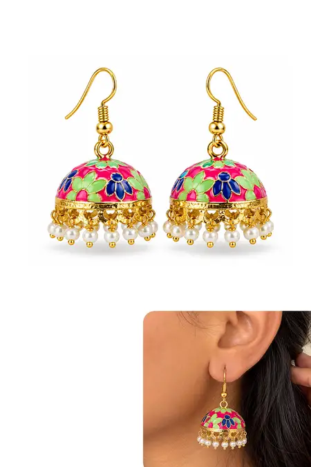 Meenakari Jhumki Earrings for Women