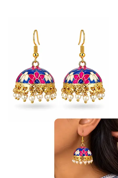 Meenakari Jhumki Earrings for Women