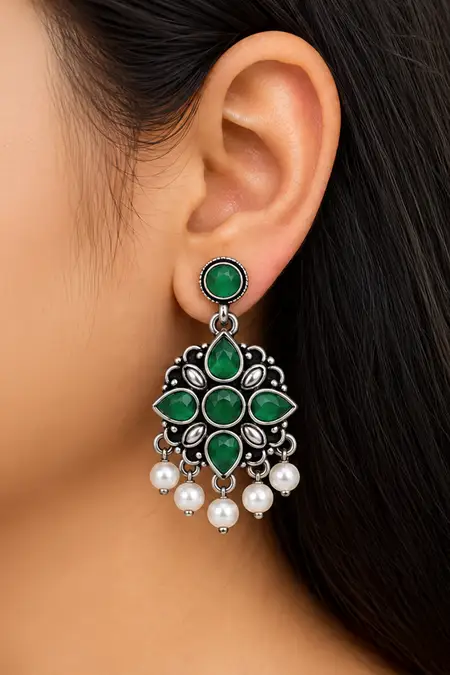 Oxidised Dangle Earrings for Women