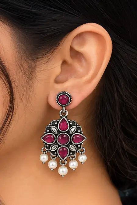 Oxidised Dangle Earrings for Women