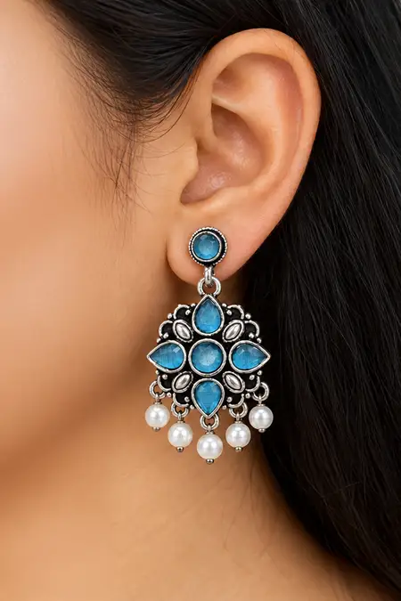 Oxidised Dangle Earrings for Women