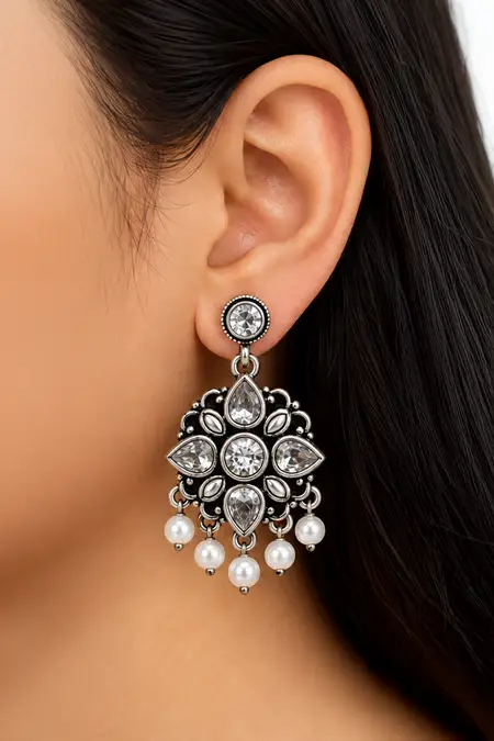Oxidised Dangle Earrings for Women