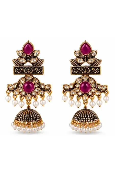 Oxidised Jhumka Earrings for Women