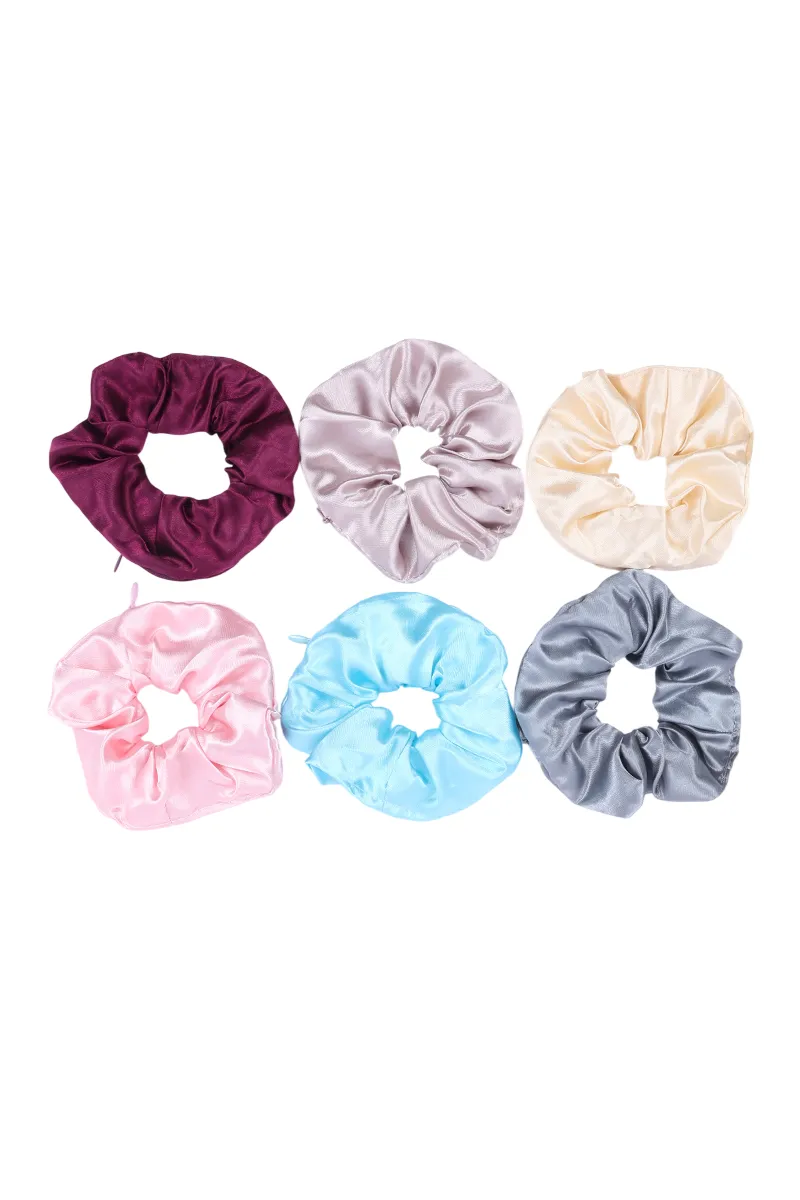 Satin Silk Wallet Scrunchies for Women & Girls JWH0000102MUL