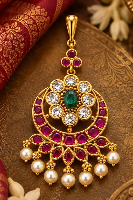 Antique Gold Chandbali Style  for Women