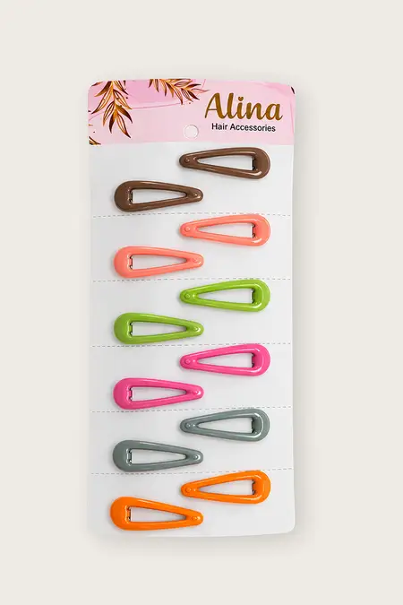 Colorful Snap Hair Clips for Girls – Pack of 12
