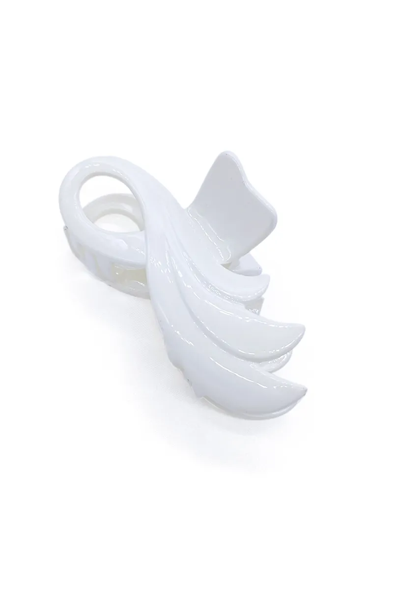 Curved Wing Design Hair Claw Clip for Women - Medium JWH000017WHI