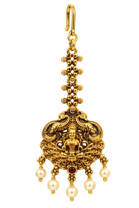 Antique Lakshmi Motif Maang Tikka for Women