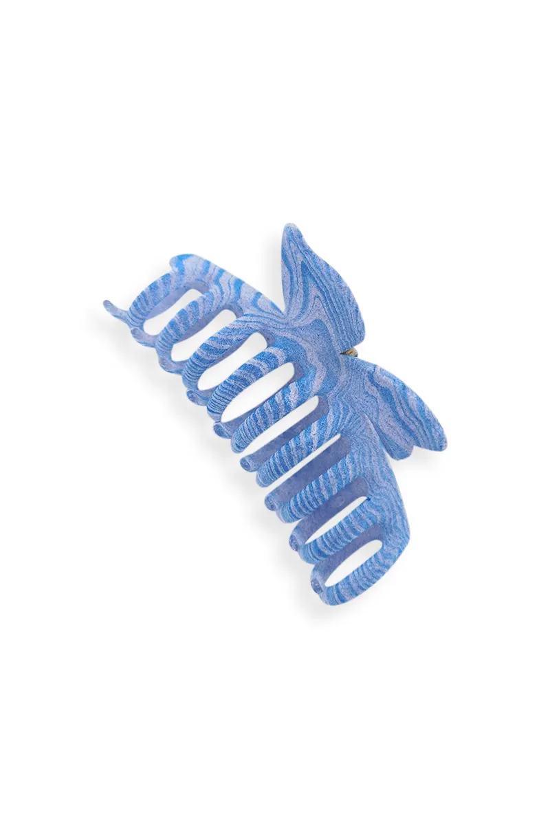 Medium Hair Claw Clip for Women – Velvet Coated Butterfly Design JWH000019BLU